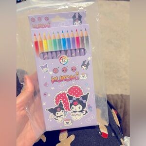 NWT Kuromi 12 pcs color pencils